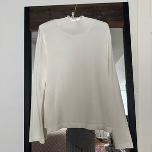 Vintage Talbots Ivory Cowl Neck Cotton Sweater